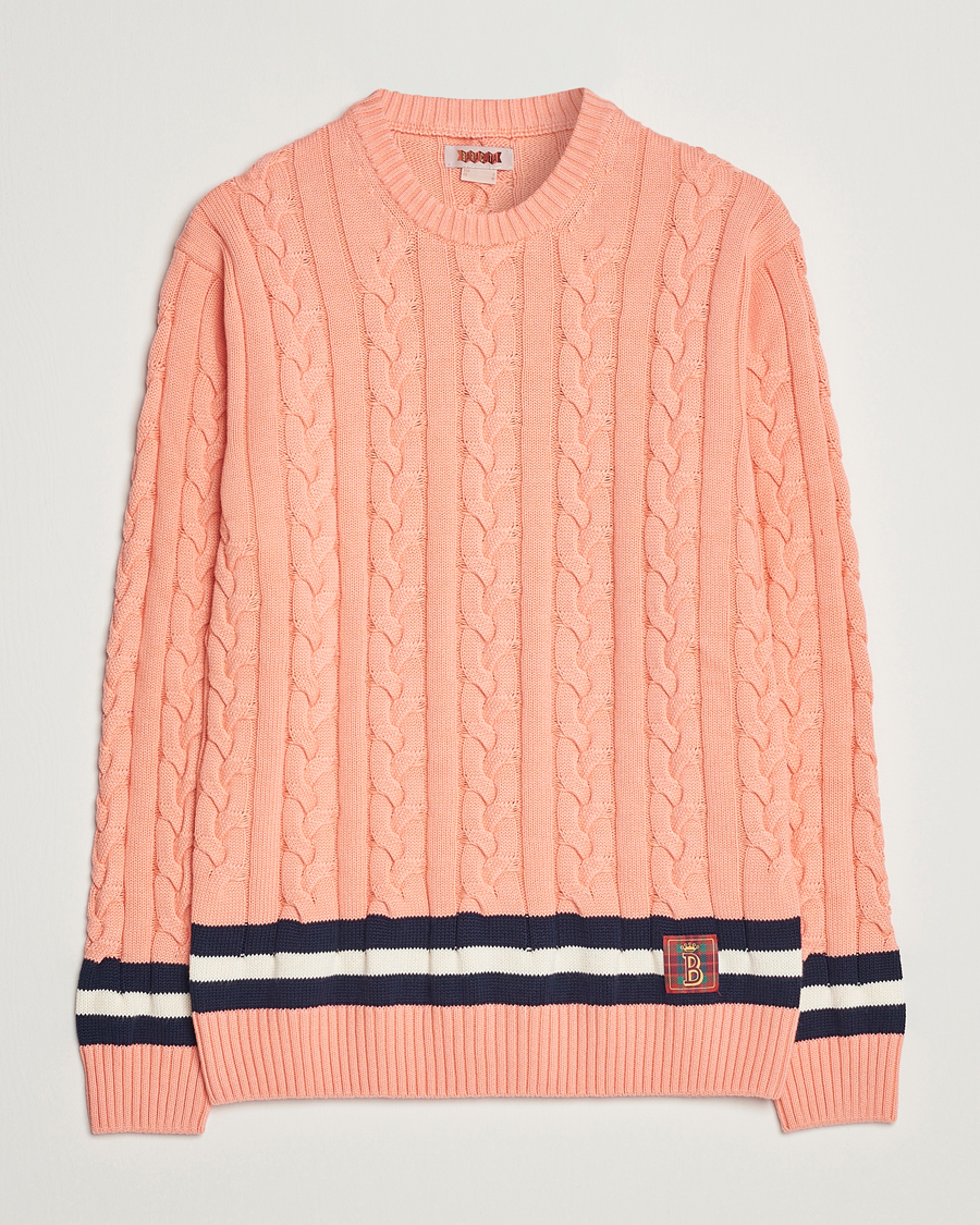Homme | Pulls Et Tricots | Baracuta | Cotton Cable Crew Neck Flamingo