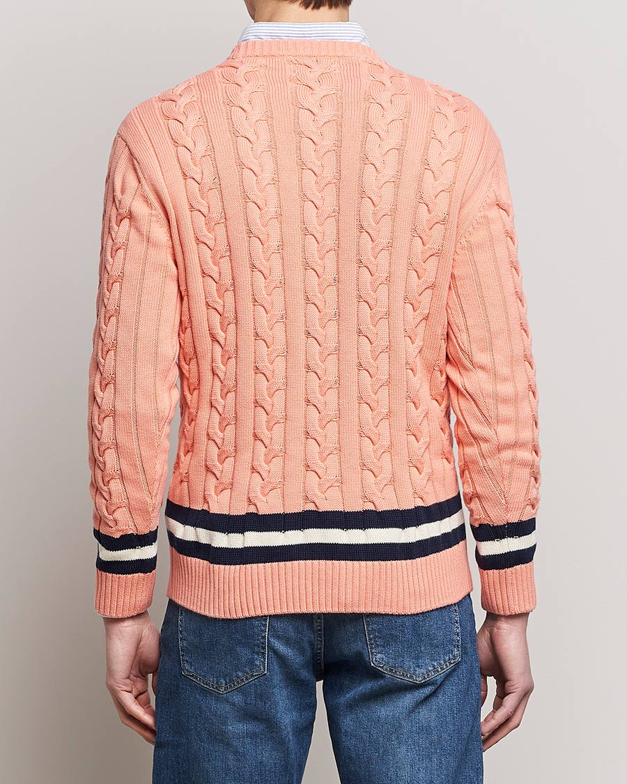 Homme | Pulls Et Tricots | Baracuta | Cotton Cable Crew Neck Flamingo