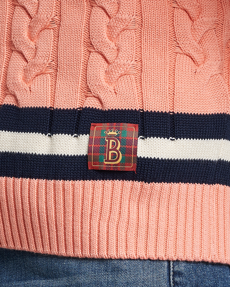 Homme | Pulls Et Tricots | Baracuta | Cotton Cable Crew Neck Flamingo