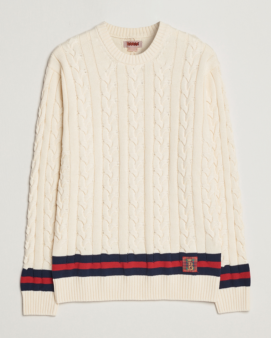 Homme | Pulls Et Tricots | Baracuta | Cotton Cable Crew Neck Off White