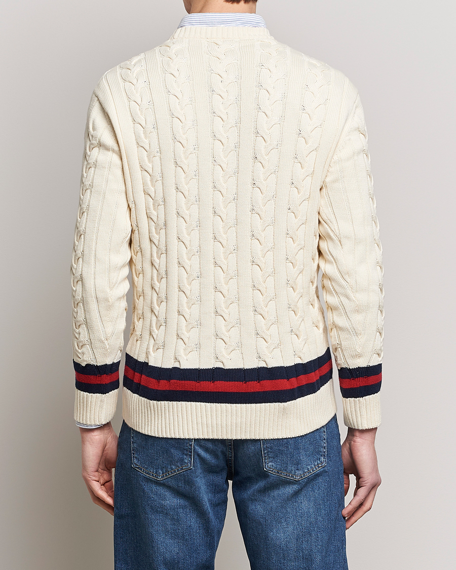 Homme | Pulls Et Tricots | Baracuta | Cotton Cable Crew Neck Off White