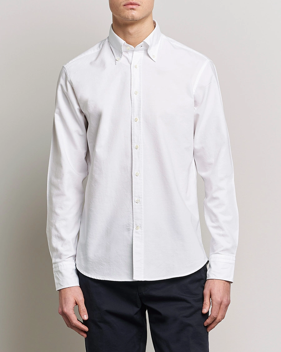 Men |  | Stenströms | Fitted Body Oxford Shirt White