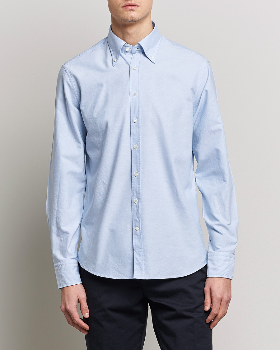Homme | Chemises Oxford | Stenströms | Fitted Body Oxford Shirt Light Blue
