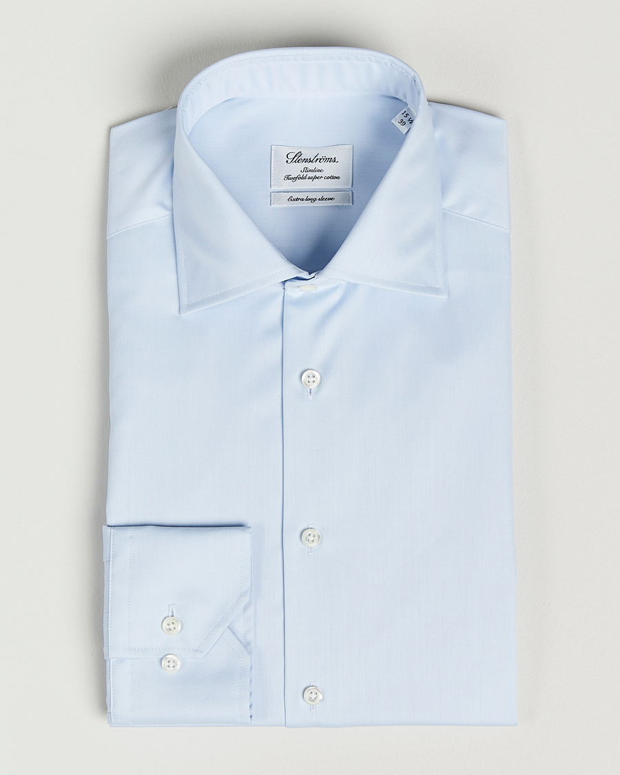 Homme | Chemises | Stenströms | Slimline X-Long Sleeve Shirt Light Blue