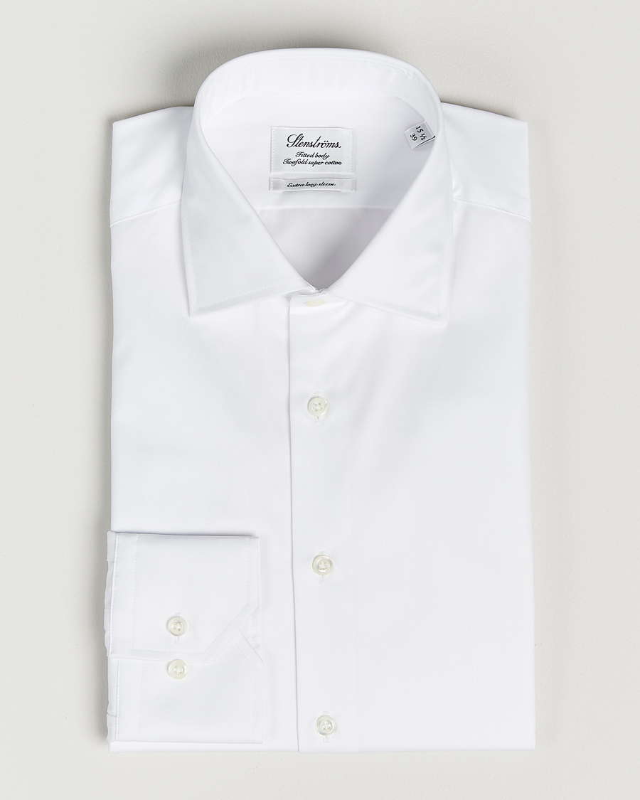 Homme | Chemises | Stenströms | Fitted Body X-Long Sleeve Shirt White