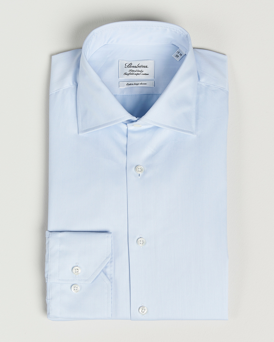 Homme | Chemises | Stenströms | Fitted Body X-Long Sleeve Shirt Light Blue