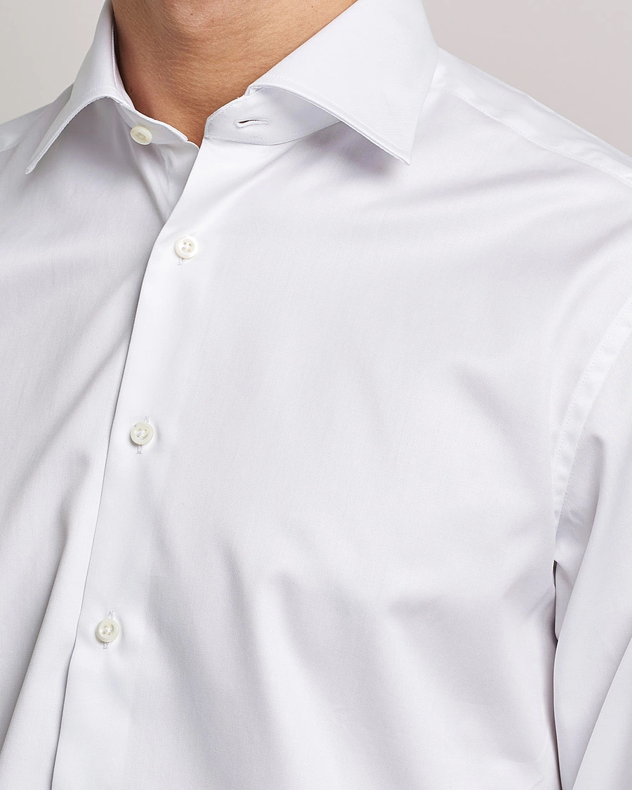 Homme | Chemises D'Affaires | Stenströms | Fitted Body X-Long Sleeve Double Cuff Shirt White