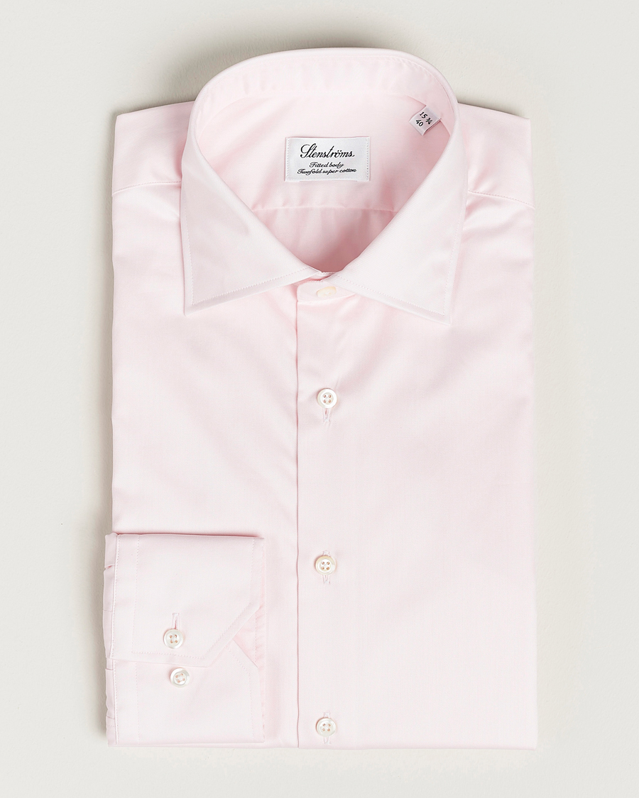 Homme | Chemises | Stenströms | Fitted Body Cut Away Shirt Pink