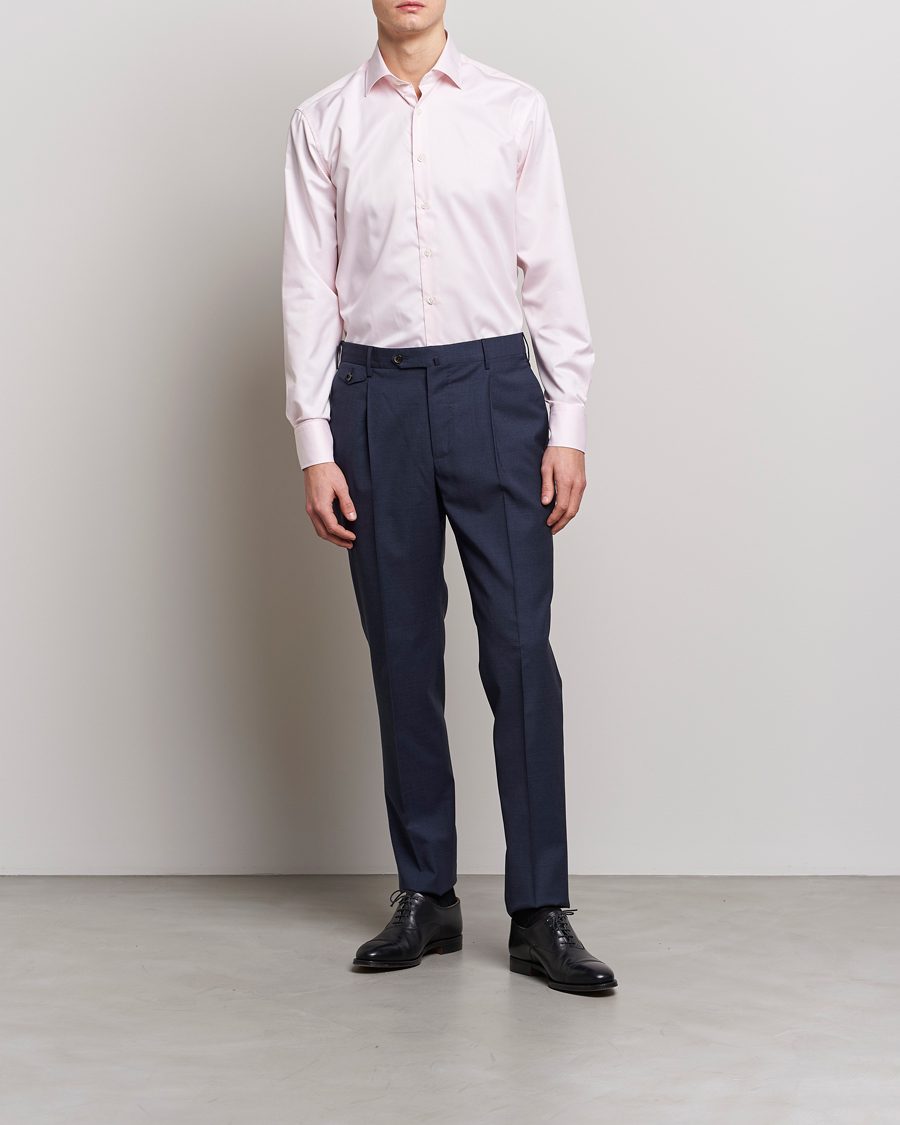 Homme | Chemises | Stenströms | Fitted Body Cut Away Shirt Pink