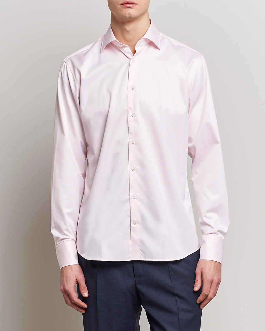 Homme | Chemises | Stenströms | Fitted Body Cut Away Shirt Pink
