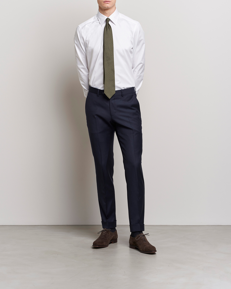 Homme | Chemises D'Affaires | Stenströms | Slimline Kent Collar Shirt White
