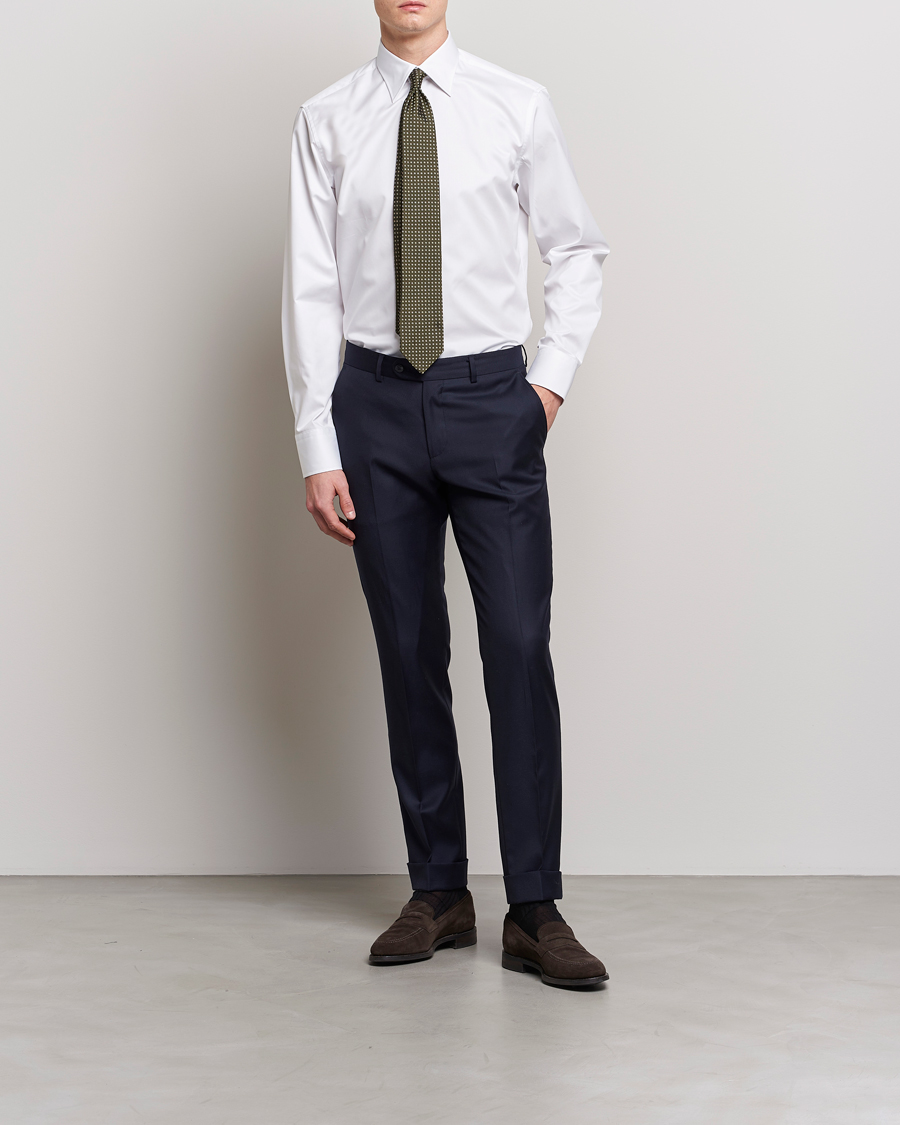 Homme | Chemises | Stenströms | Fitted Body Kent Collar Shirt White