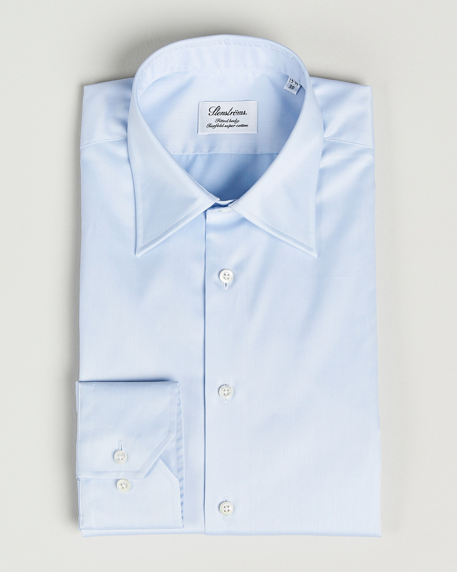 Homme | Chemises | Stenströms | Fitted Body Kent Collar Shirt Light Blue