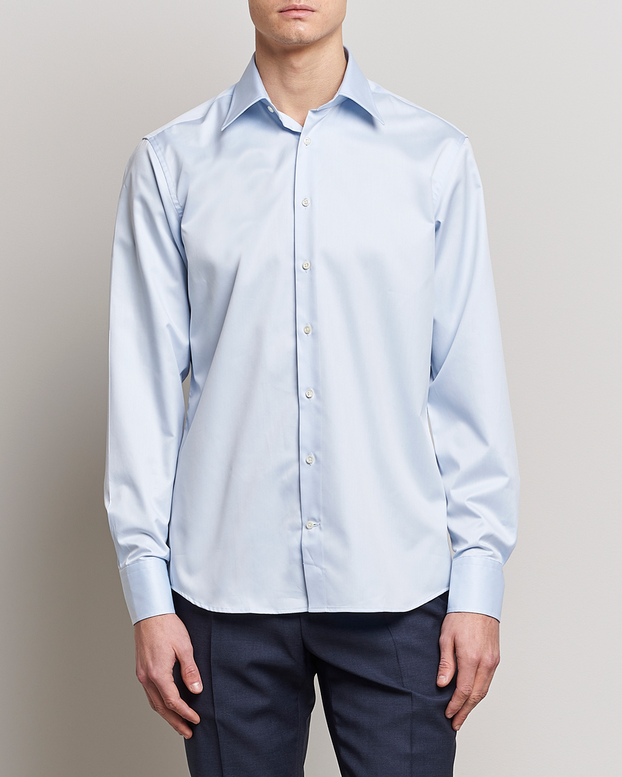 Homme | Chemises | Stenströms | Fitted Body Kent Collar Shirt Light Blue
