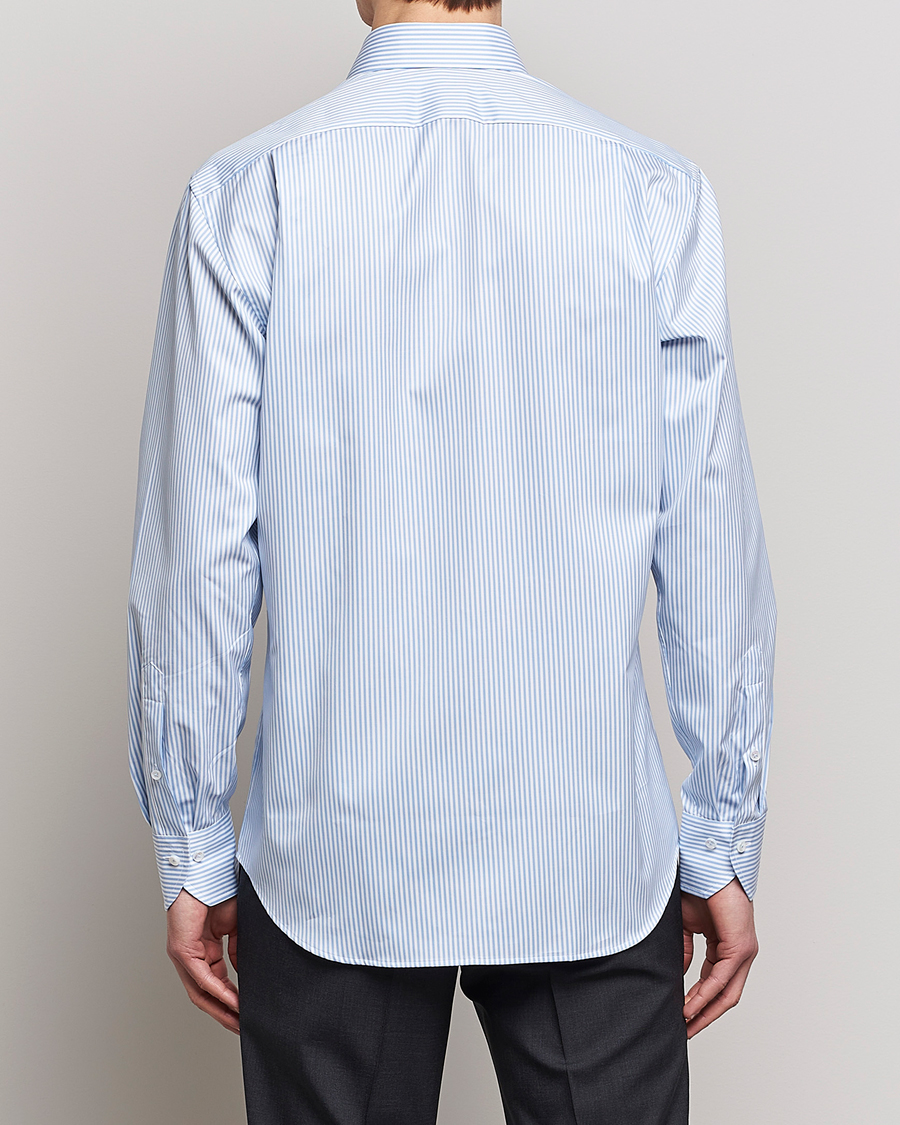 Homme | Chemises | Stenströms | Fitted Body Striped Cut Away Shirt Blue/White