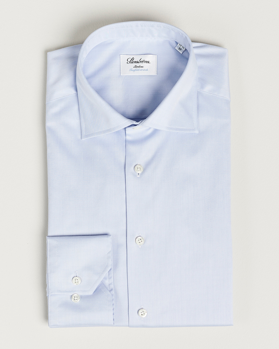 Homme | Chemises | Stenströms | Slimline Twofold Stretch Shirt Light Blue