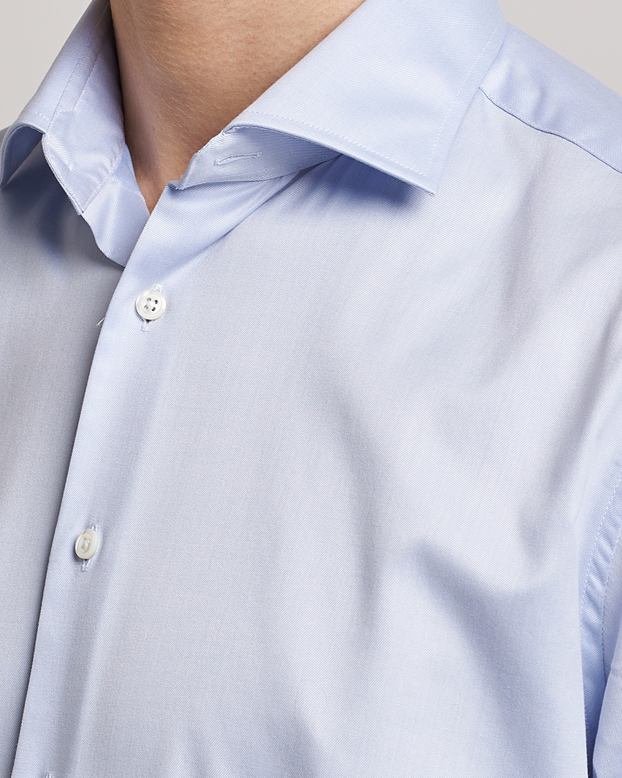 Homme | Chemises | Stenströms | Fitted Body Twofold Stretch Shirt Light Blue