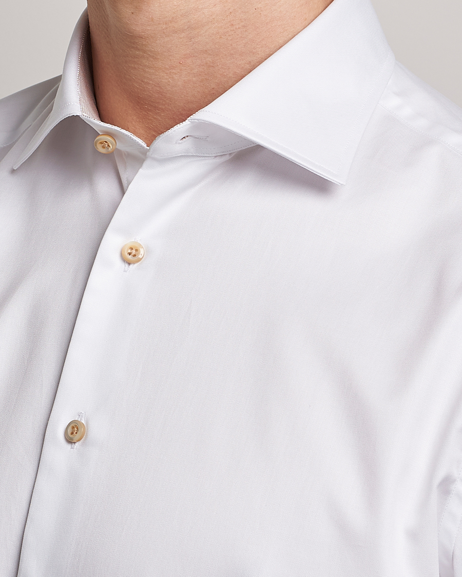 Homme | Chemises | Stenströms | Slimline Contrast Cotton Shirt White