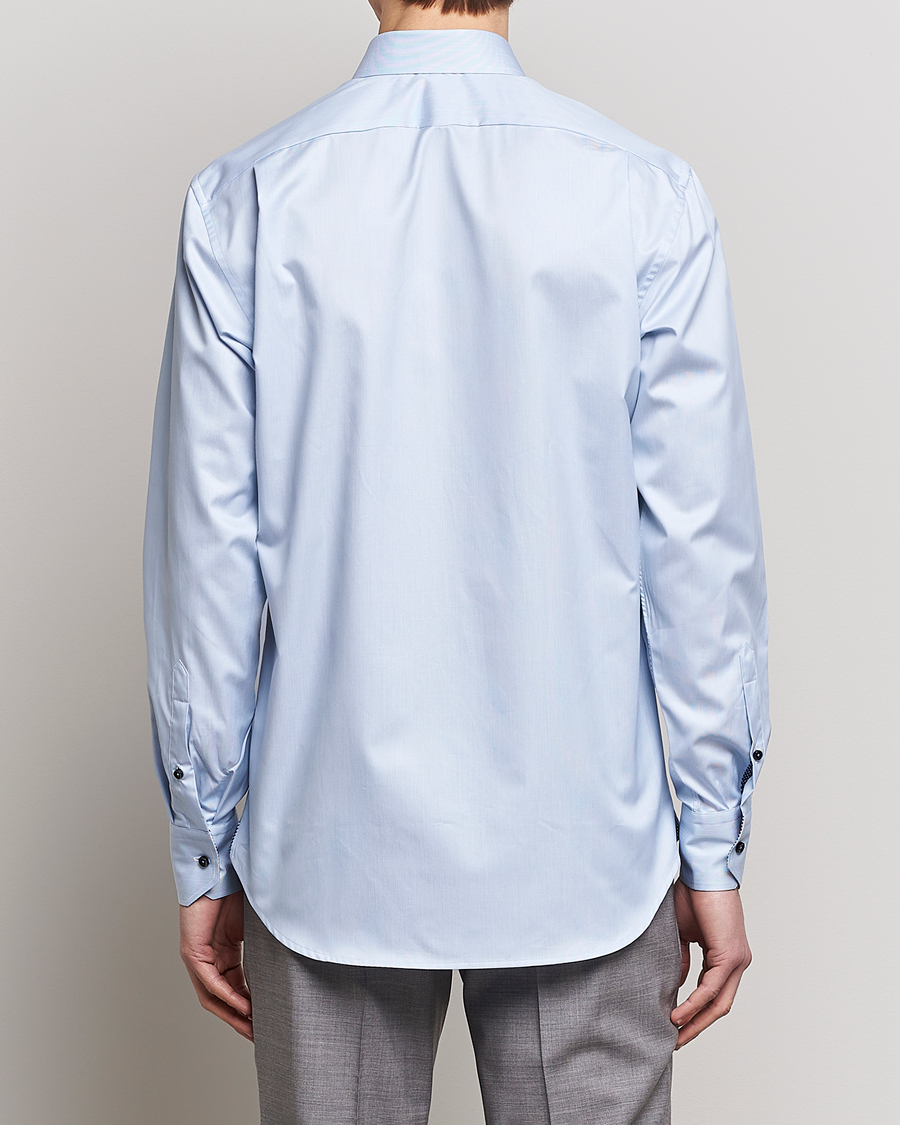Homme | Chemises | Stenströms | Fitted Body Contrast Cotton Shirt White/Blue