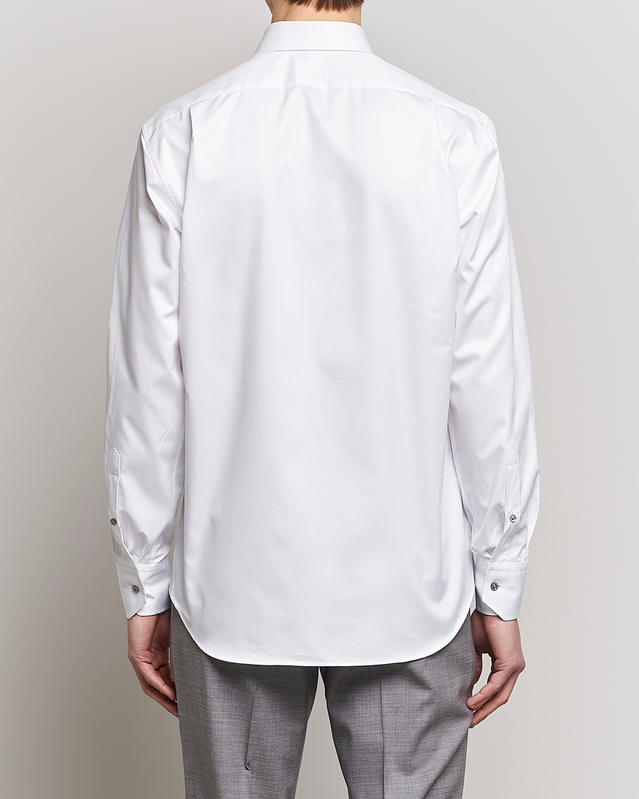 Homme | Chemises | Stenströms | Fitted Body Contrast Cotton Twill Shirt White