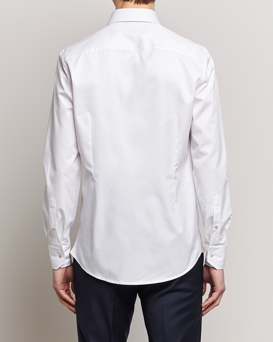 Homme | Chemises | Stenströms | Fitted Body Contrast Cotton Shirt White