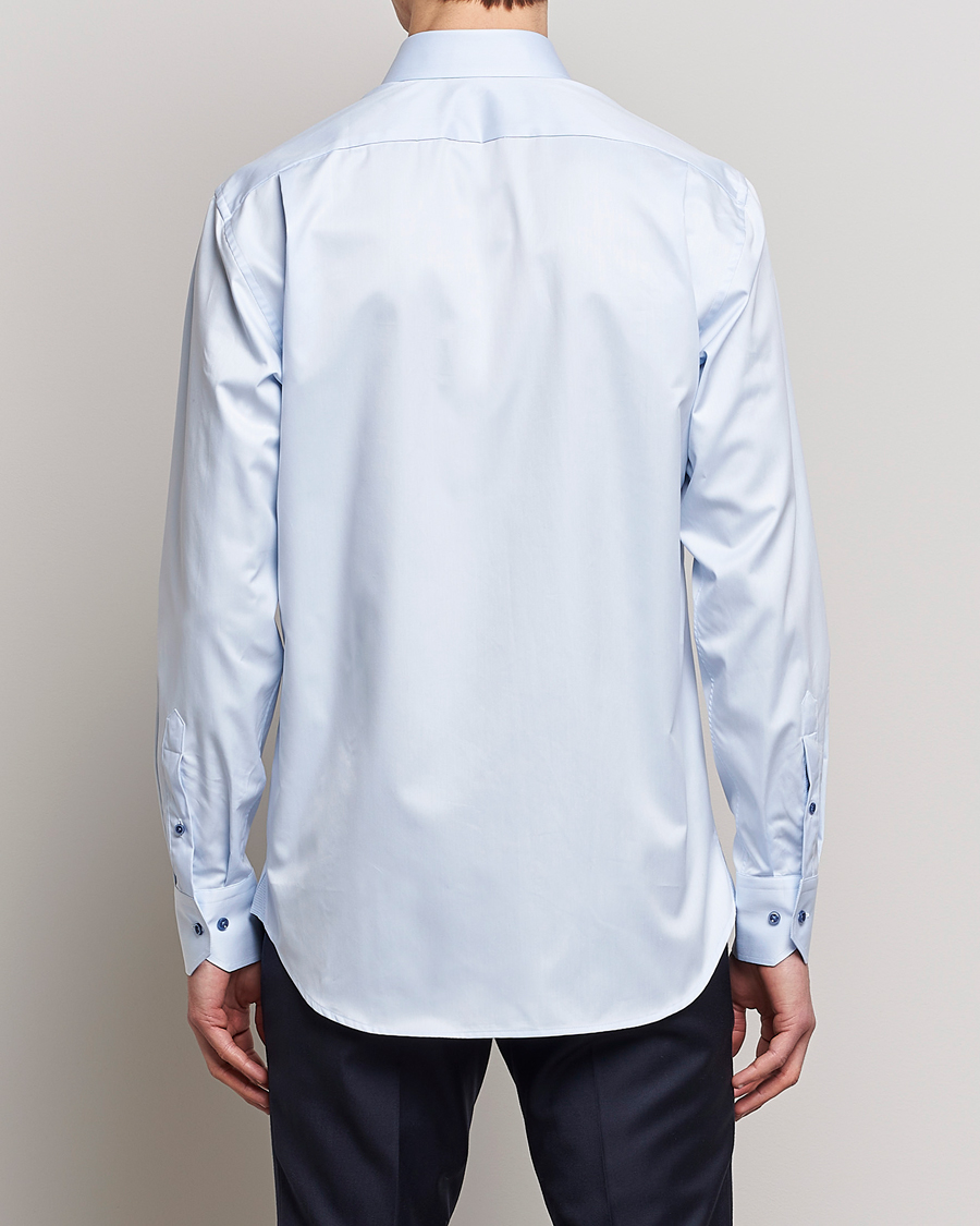 Homme | Chemises | Stenströms | Fitted Body Contrast Twill Shirt Light Blue