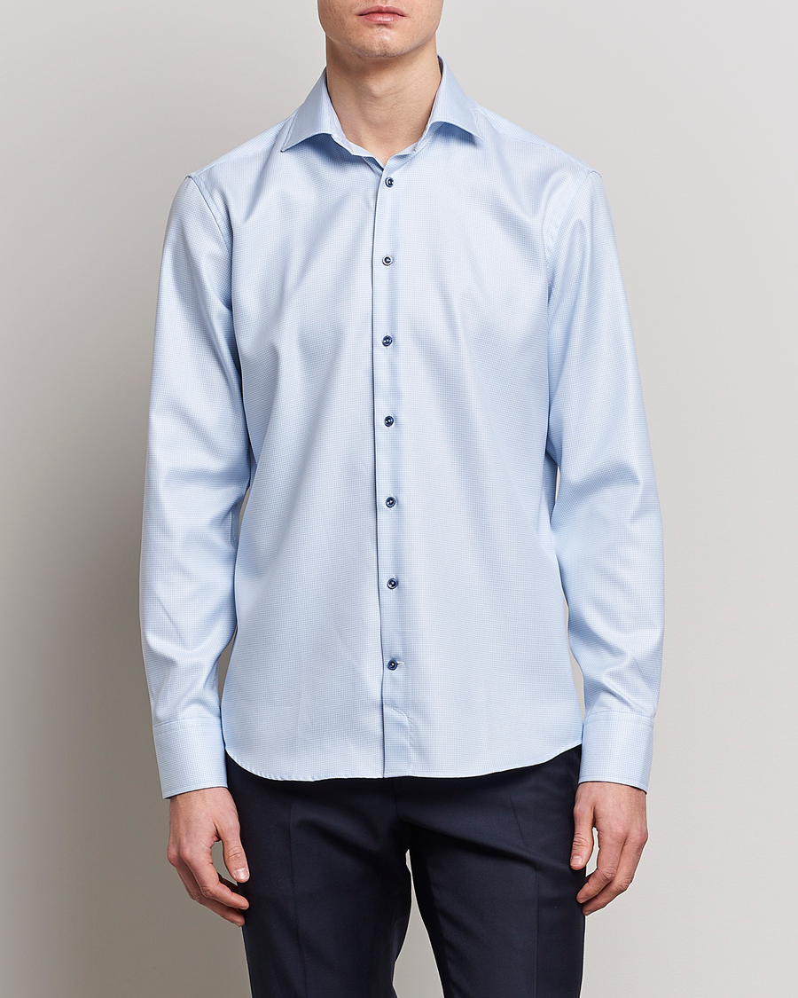 Homme | Chemises | Stenströms | Fitted Body Contrast Shirt Light Blue