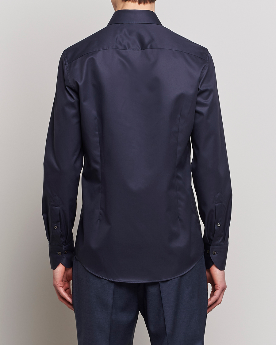 Homme | Chemises | Stenströms | Slimline Extreme Cut Away Shirt Navy