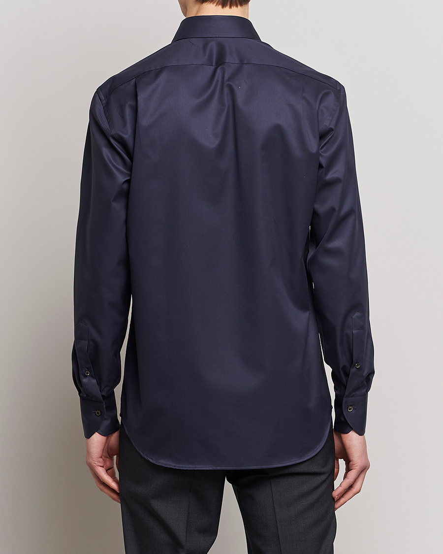 Homme | Chemises | Stenströms | Fitted Body Extreme Cut Away Shirt Navy