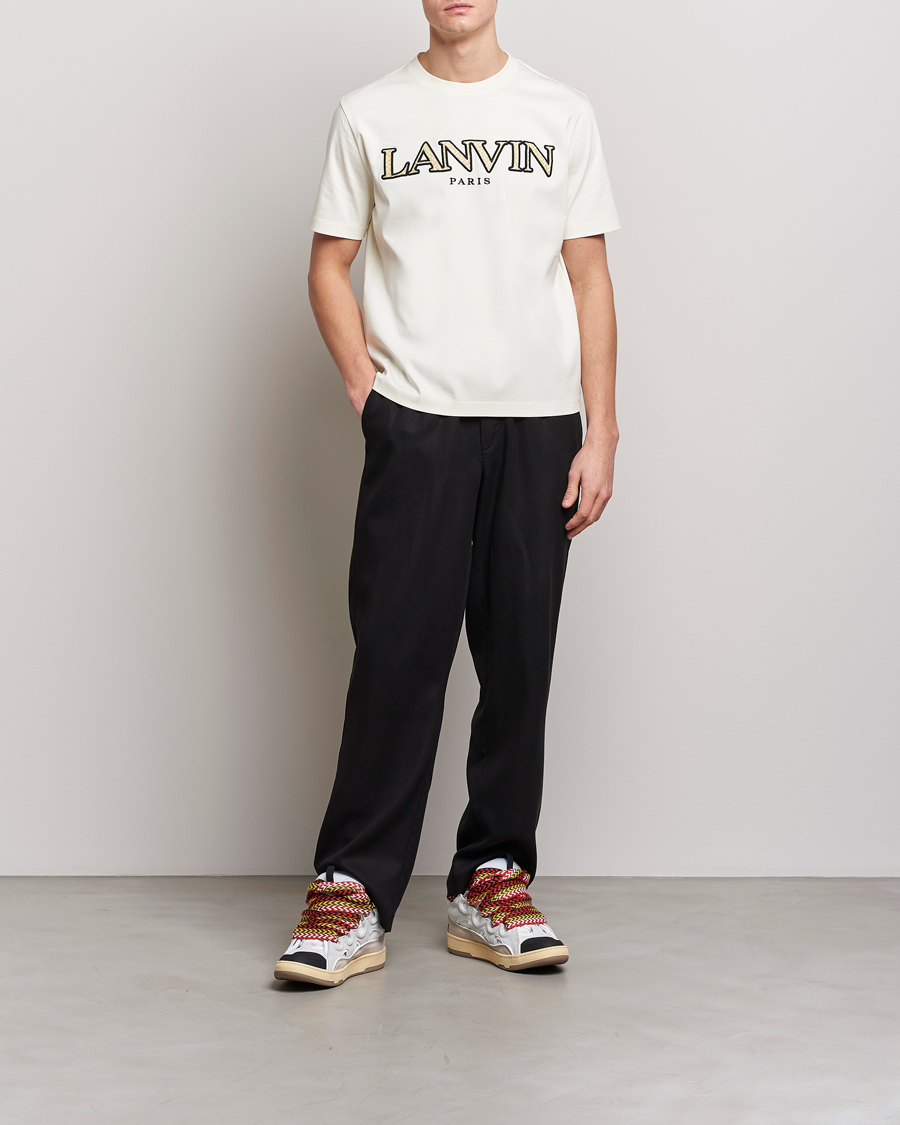 Homme | T-shirts | Lanvin | Curb Embroidered Logo T-Shirt Milk