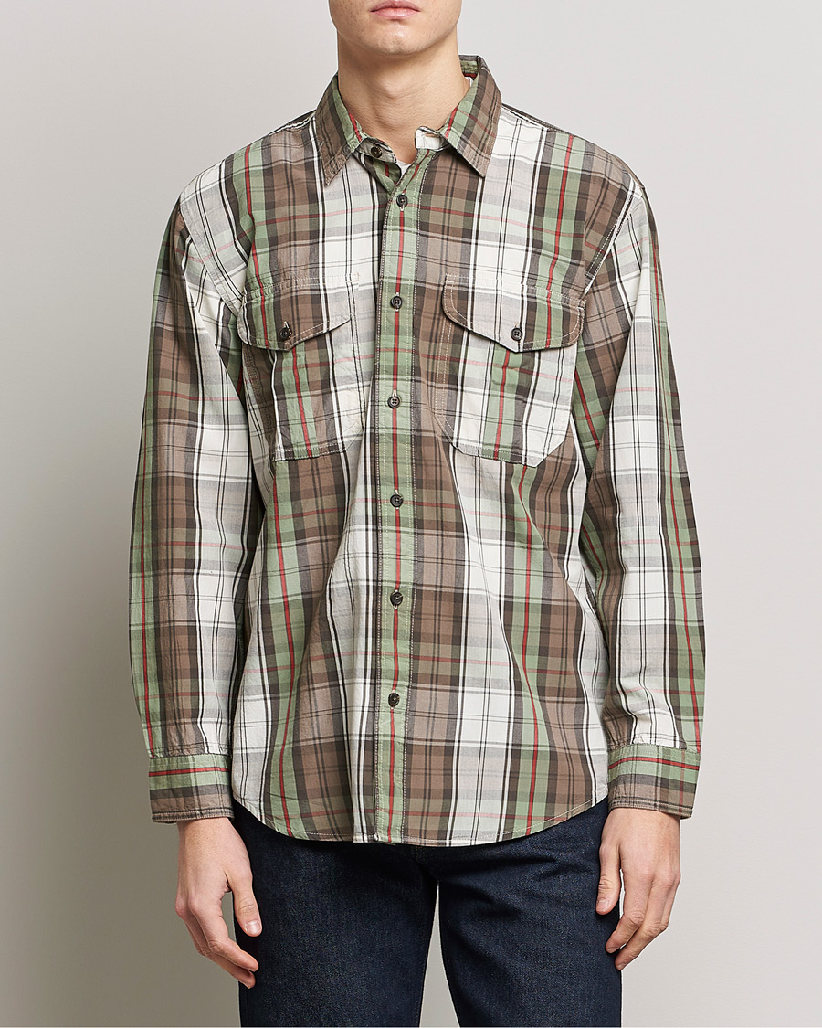 Homme | Chemises | Filson | Washed Feather Cloth Shirt Sage/Olive Plaid