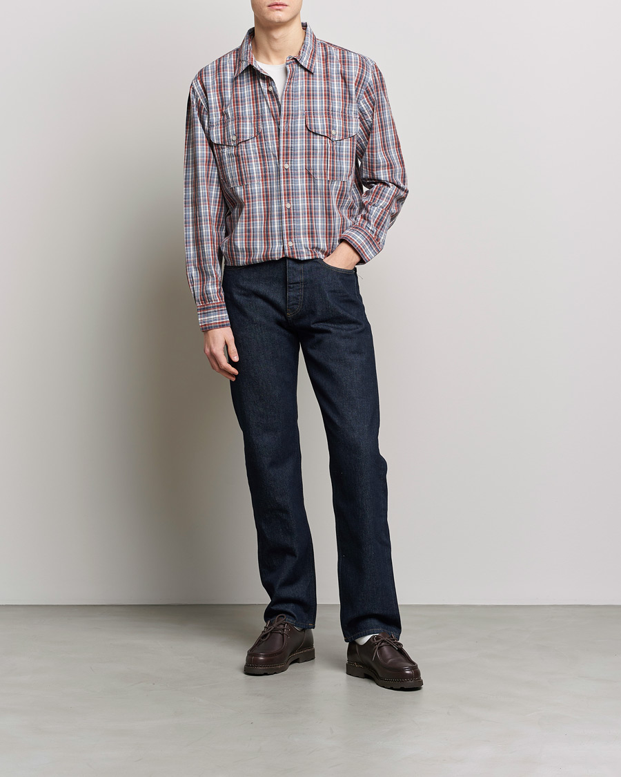 Homme | Chemises | Filson | Washed Feather Cloth Shirt Navy/Iron/Ivory