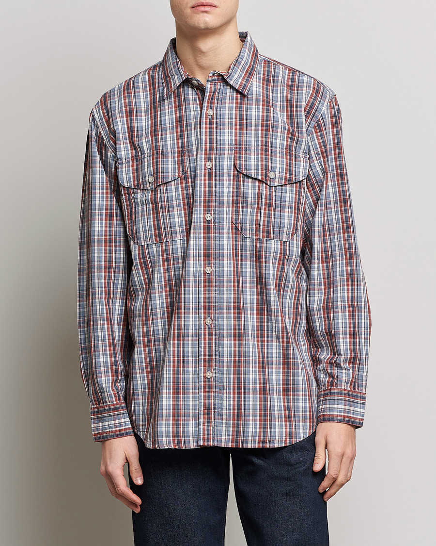 Homme | Chemises | Filson | Washed Feather Cloth Shirt Navy/Iron/Ivory