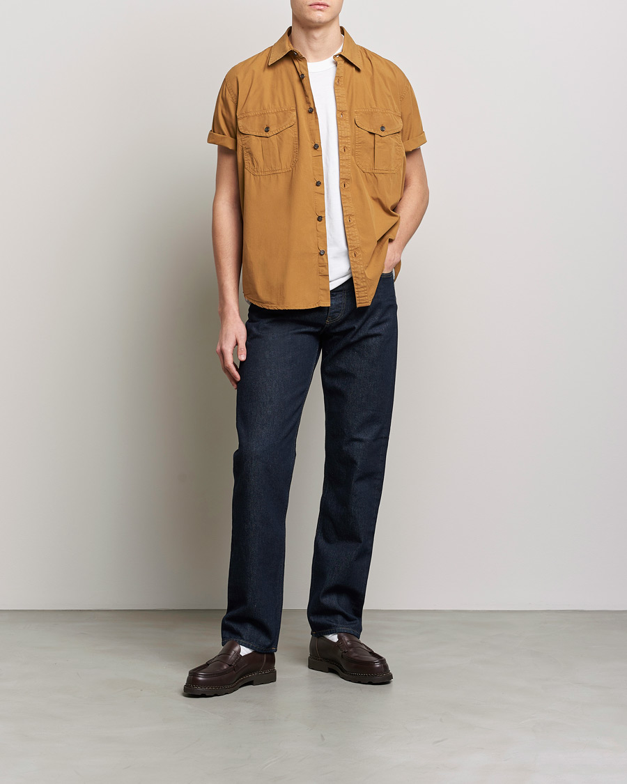 Homme | Chemises | Filson | Washed Feather Cloth Short Sleeve Shirt Gold Ochre