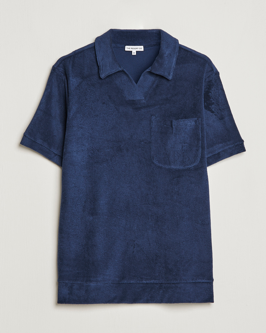 Homme | Polos | The Resort Co | Terry Polo Shirt Navy