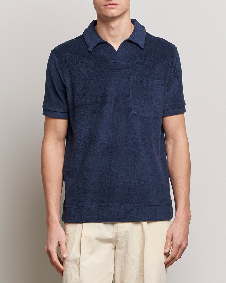 Homme | Polos | The Resort Co | Terry Polo Shirt Navy
