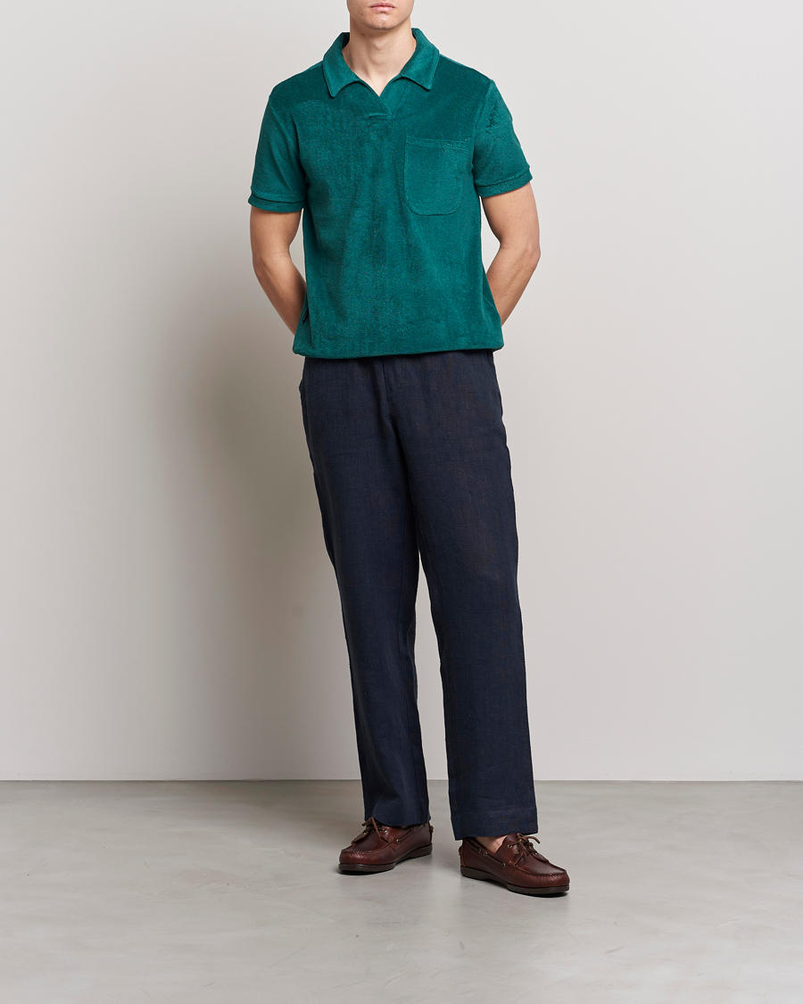 Homme | Polos | The Resort Co | Terry Polo Shirt Emerald Green