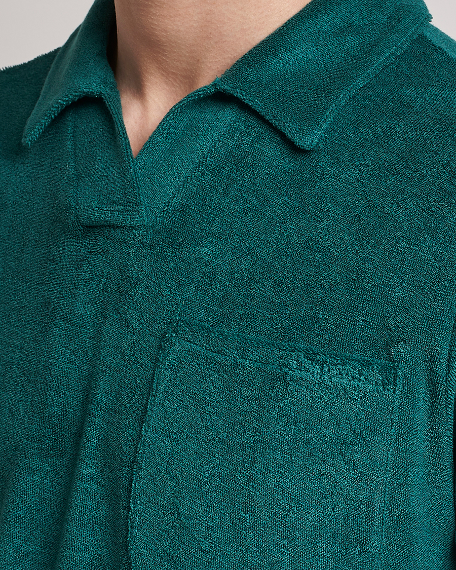 Homme | Polos | The Resort Co | Terry Polo Shirt Emerald Green