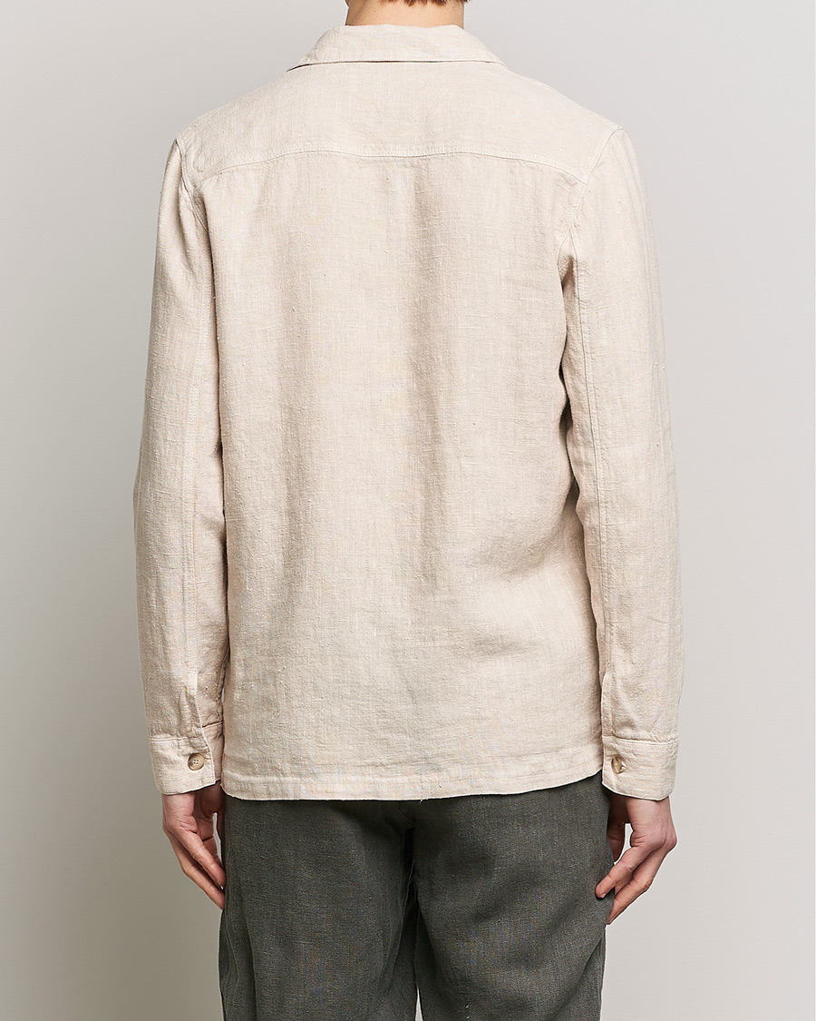 Homme | Chemises | A Day's March | Bangher Linen Overshirt Oyster