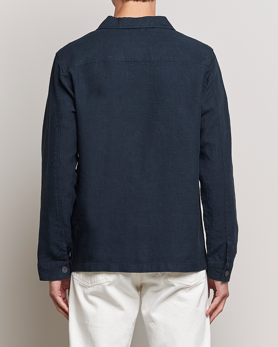 Homme | Chemises | A Day's March | Original Linen Overshirt Navy