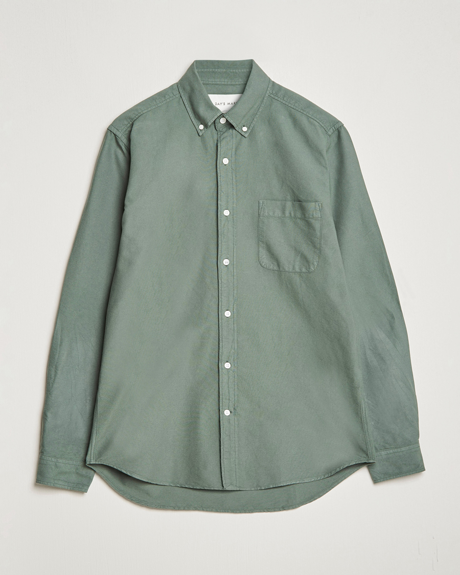 Homme | Chemises | A Day's March | Moorgate Dyed Oxford Shirt Dusty Green