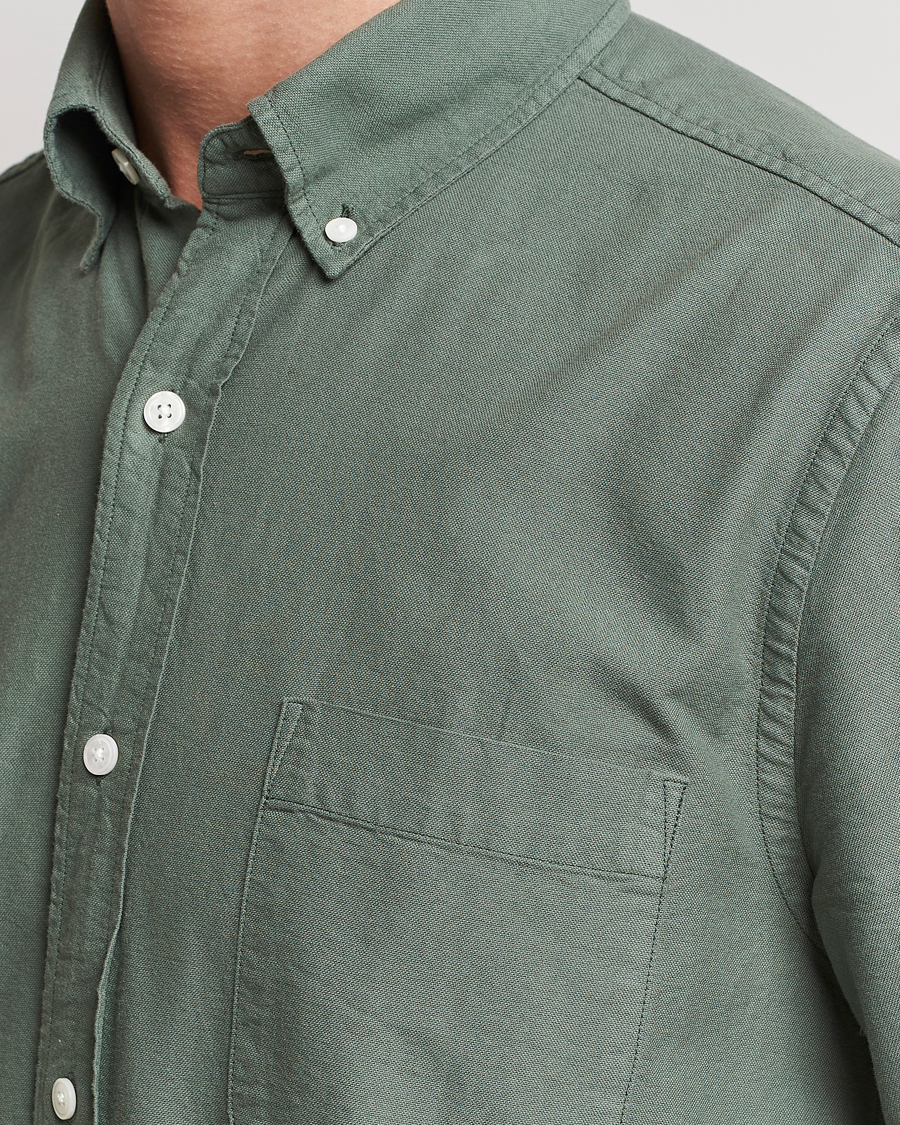 Homme | Chemises | A Day's March | Moorgate Dyed Oxford Shirt Dusty Green