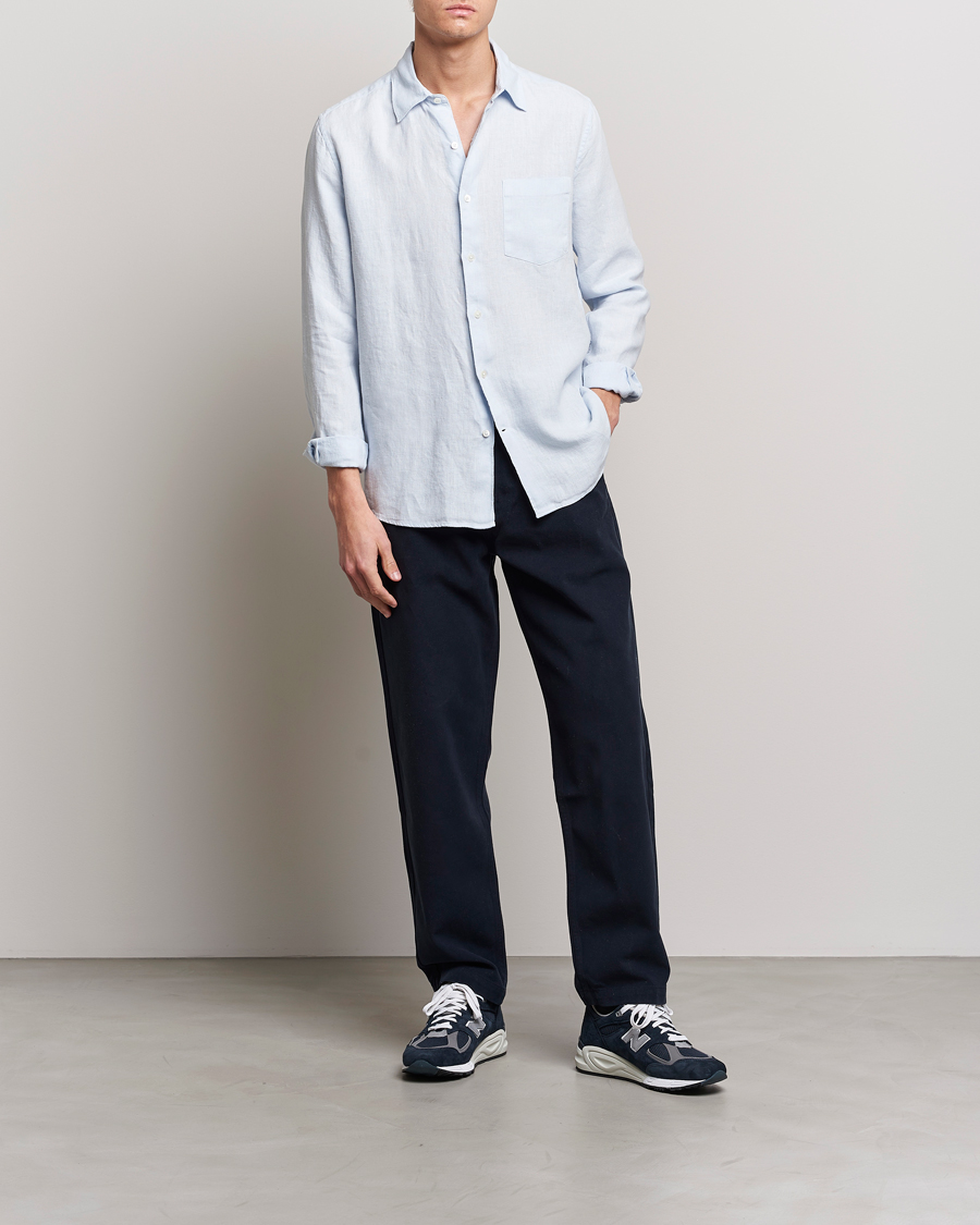 Homme | Chemises | A Day's March | Abu Linen Shirt Light Blue