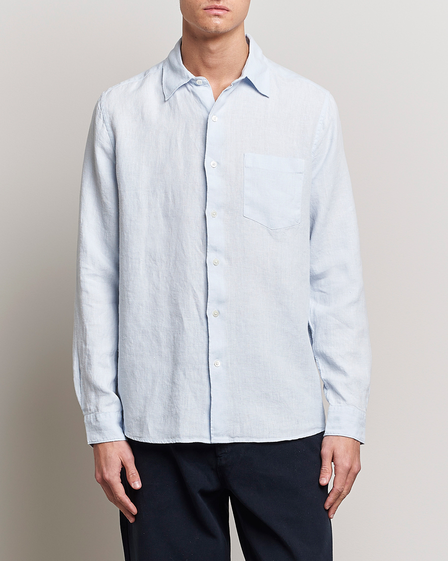Homme | Chemises | A Day's March | Abu Linen Shirt Light Blue