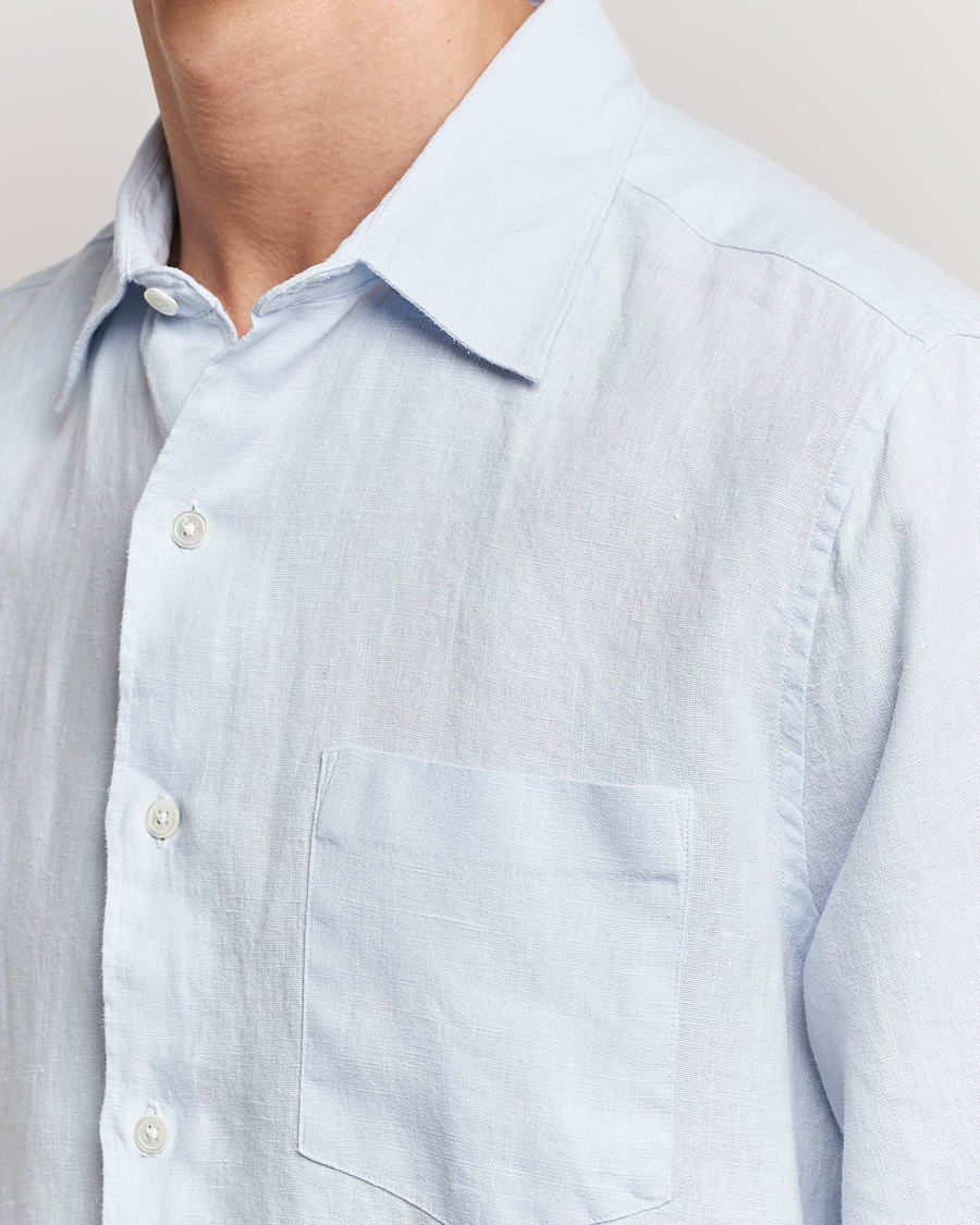 Homme | Chemises | A Day's March | Abu Linen Shirt Light Blue