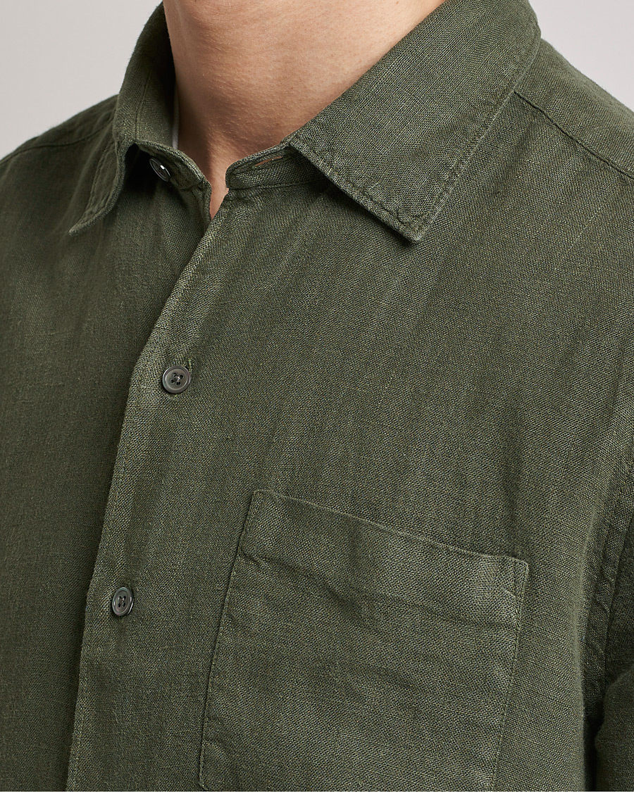 Homme | Chemises | A Day's March | Abu Linen Shirt Seaweed