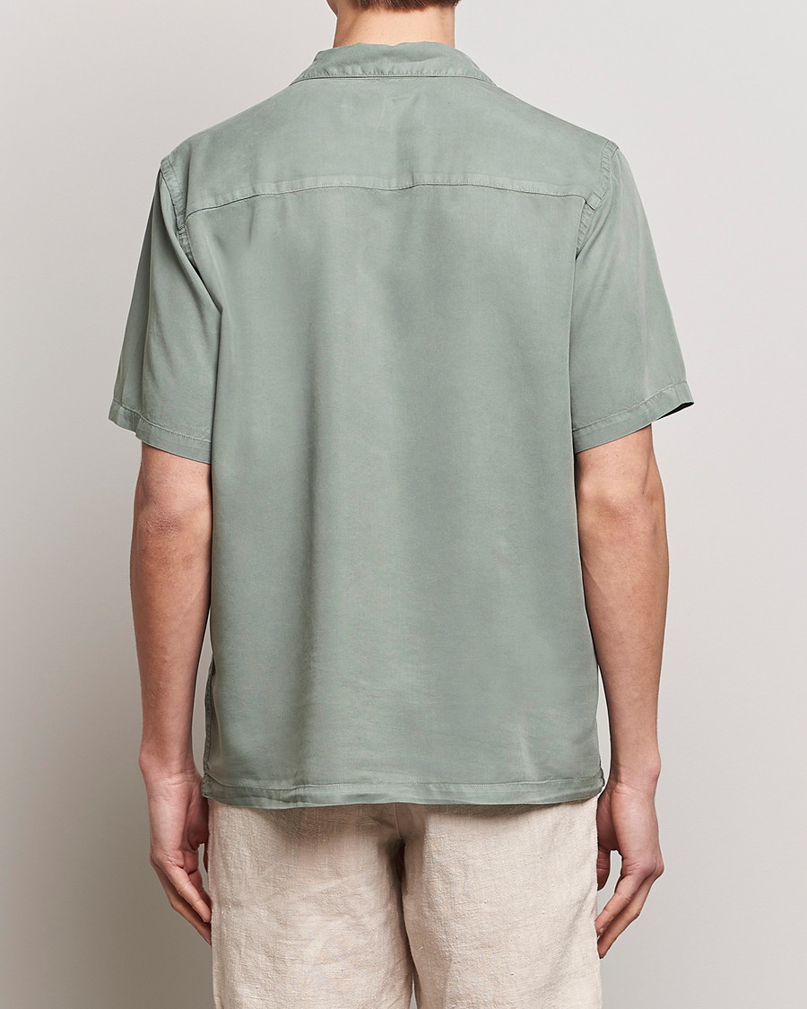 Homme | Chemises | A Day's March | Yamu Short Sleeve Tencel Shirt Dusty Green