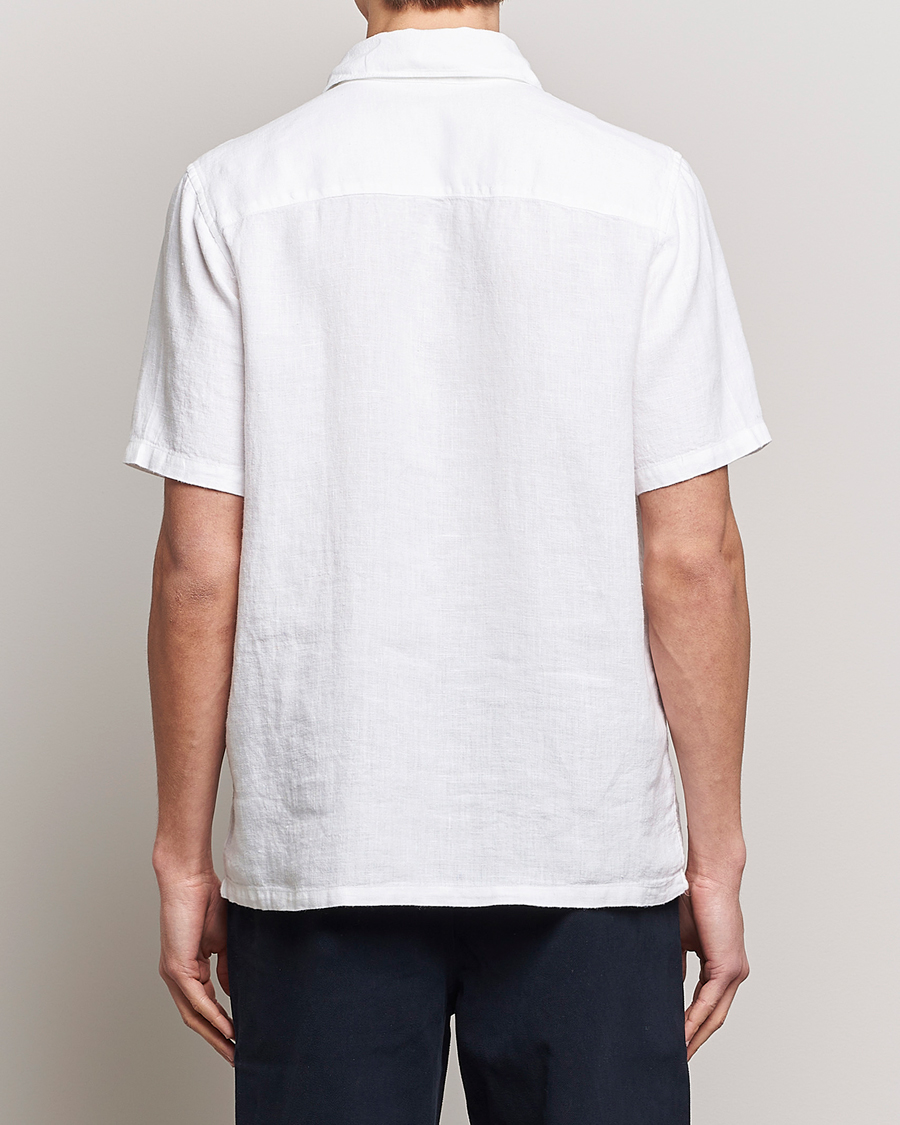Homme | Chemises | A Day's March | Khito Short Sleeve Linen Shirt White