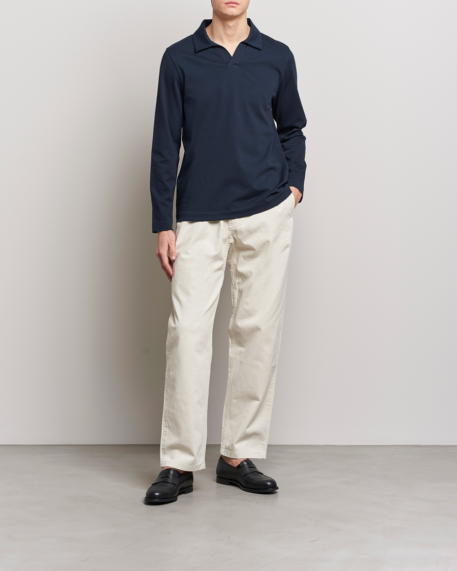 Homme | Pulls Et Tricots | A Day's March | Branford Long Sleeve Jersey Polo Navy