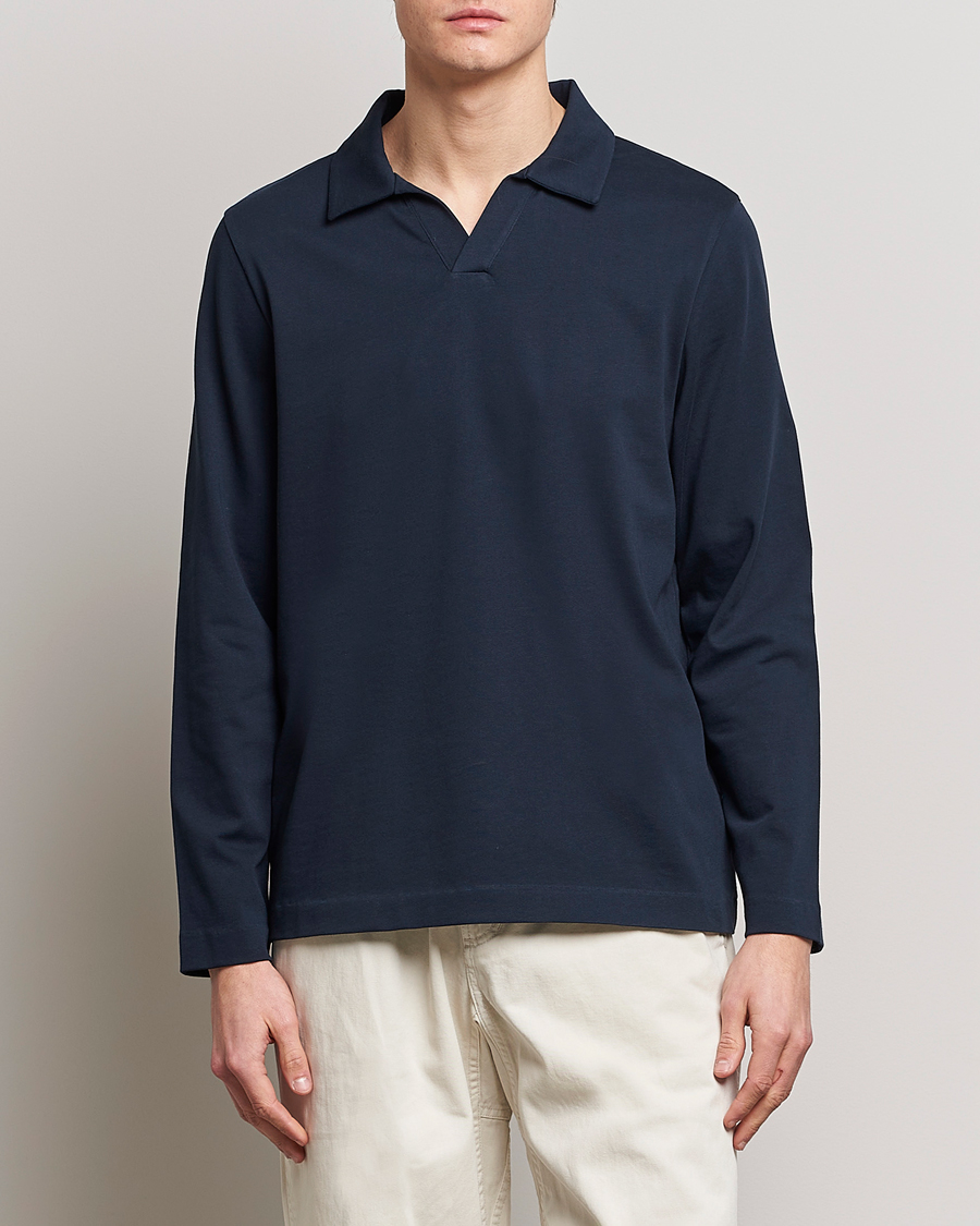 Homme | Pulls Et Tricots | A Day's March | Branford Long Sleeve Jersey Polo Navy
